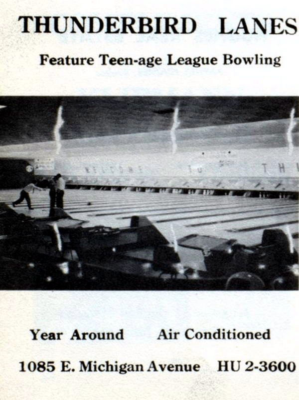 Thunderbird Lanes - 1961 Roosevelt High School Yearbook Ad (newer photo)